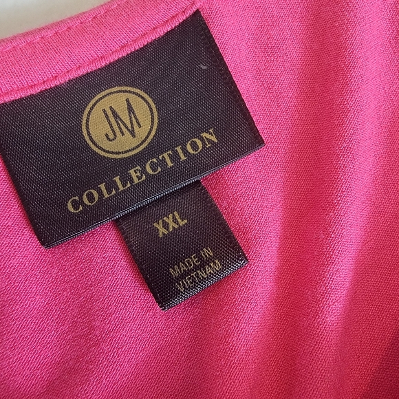 JM collection boho print block cottage core pink floral comfy dress XXL - Picture 3 of 11